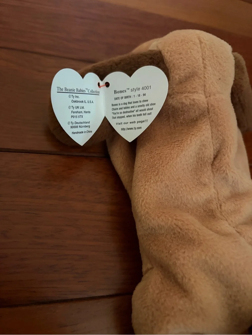 Ty Brown Plush Dog Toy - Soft Squeaky Puppy